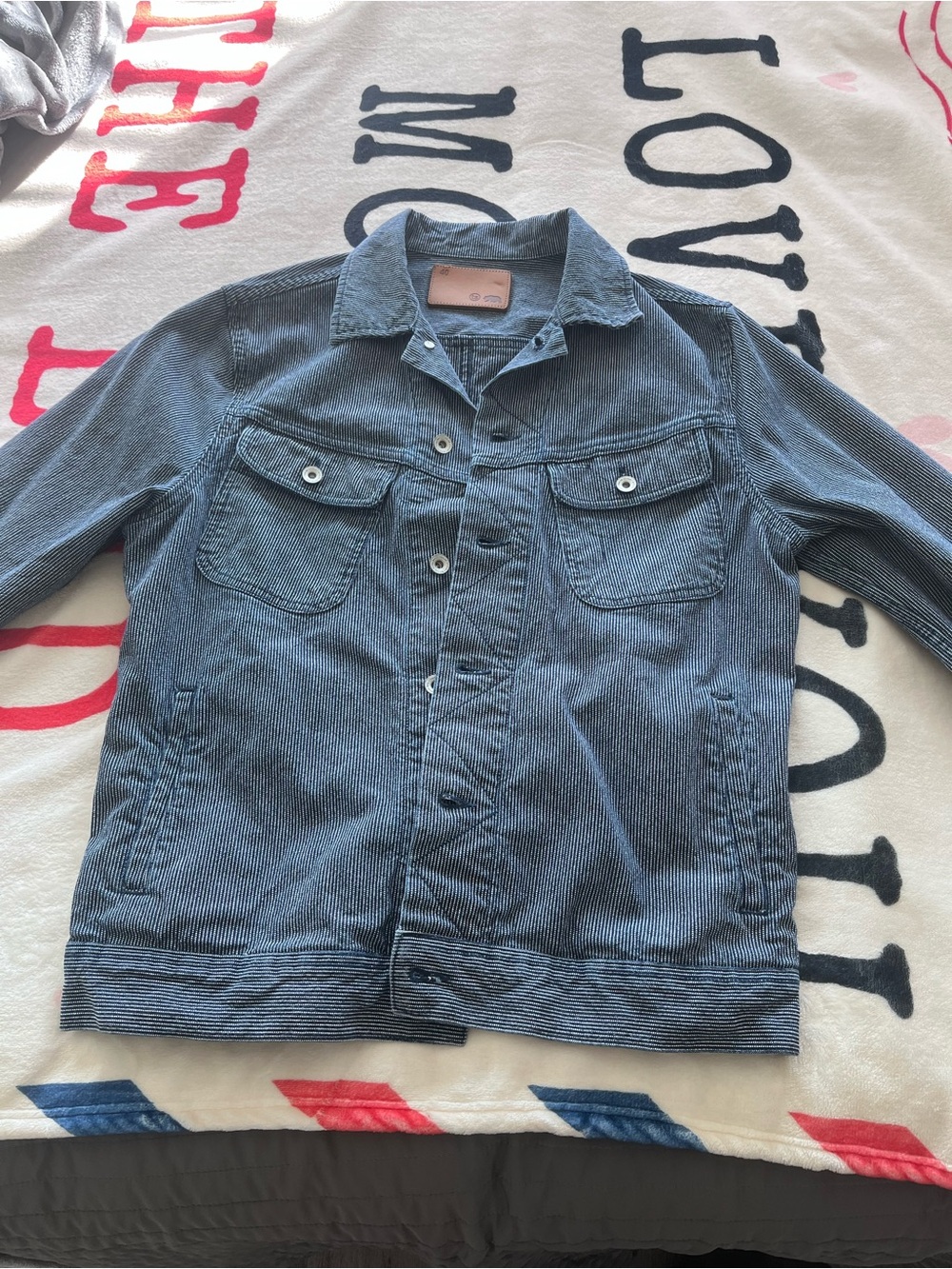 Taylor Stitch Long Haul Blue Striped Shirt Jacket